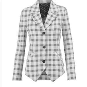 Women’s CAbi Size 10 Style # 5292 Black & White Valentina Plaid Blazer Jacket